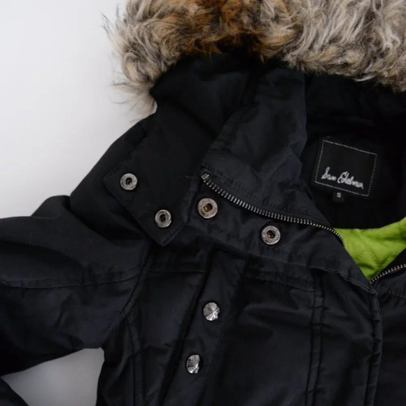 Sam Edelman Black Parka with Faux Fur Trim Hood Size Small - Picture 11 of 15